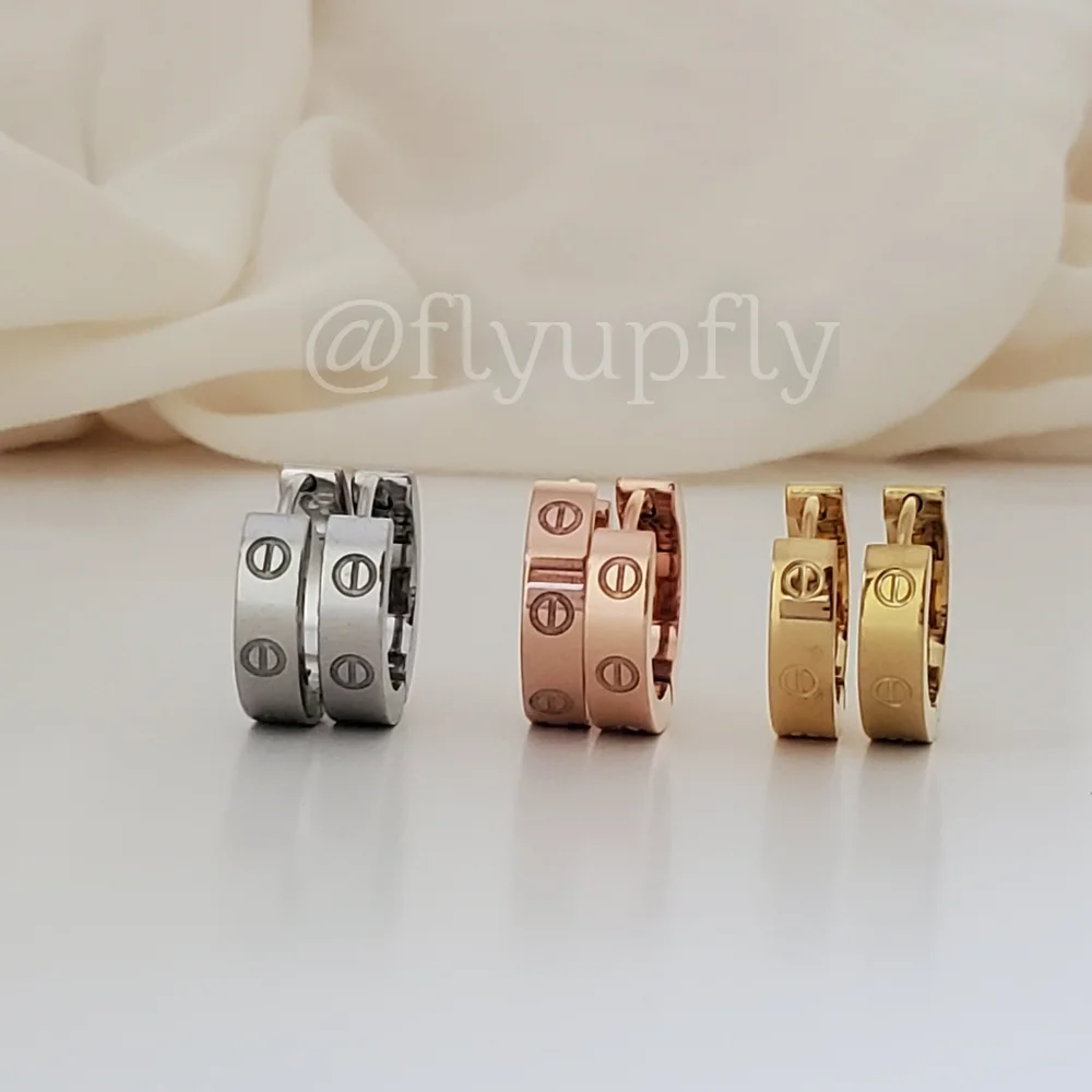 Screw Earings Hoops 18k Gold Filled